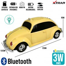 Caixa de Som Bluetooth Fusca WS-1939 Xtrad - Amarelo